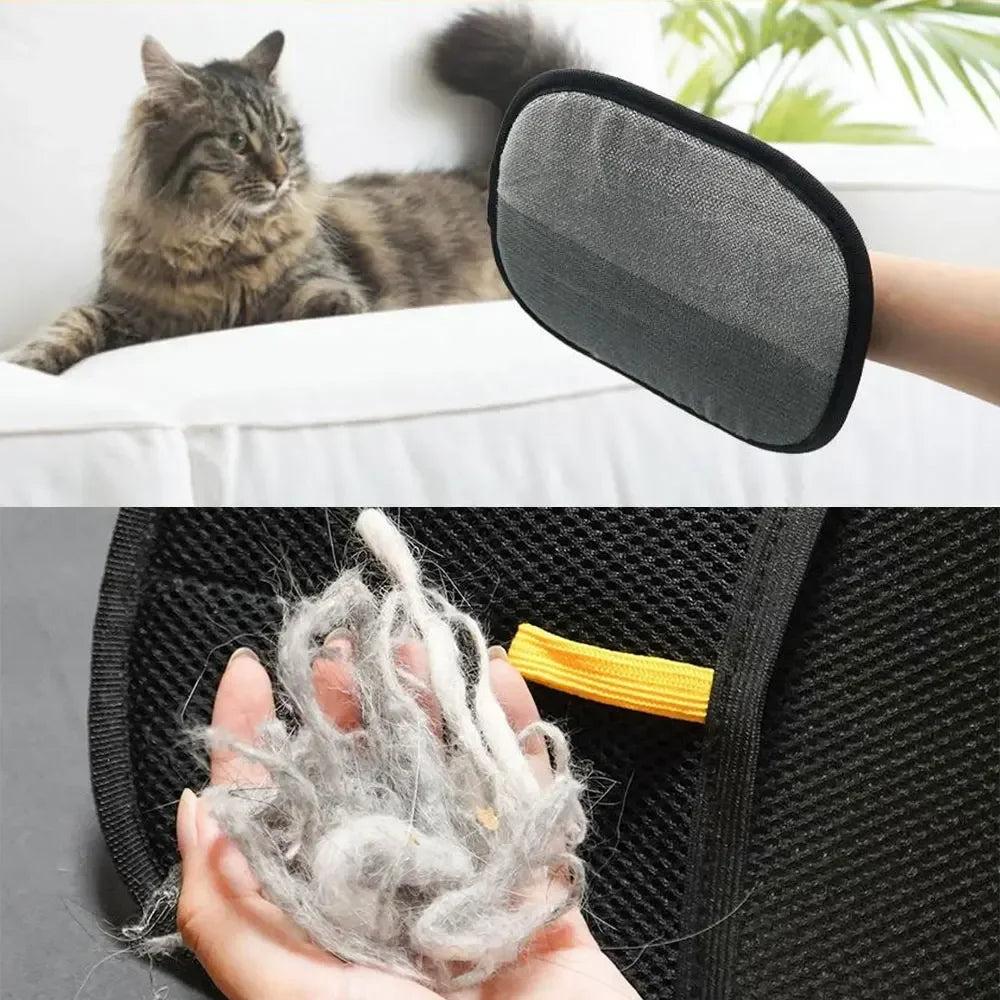 Pet Hair Removal Gloves - Grooming & Deshedding Gloves for Dogs Cats - Works on Sofa Carpet Clothes - Multi-Surface Brush
